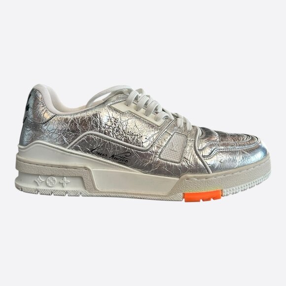 Louis Vuitton Silver & Orange Trainers - Picture 1 of 8